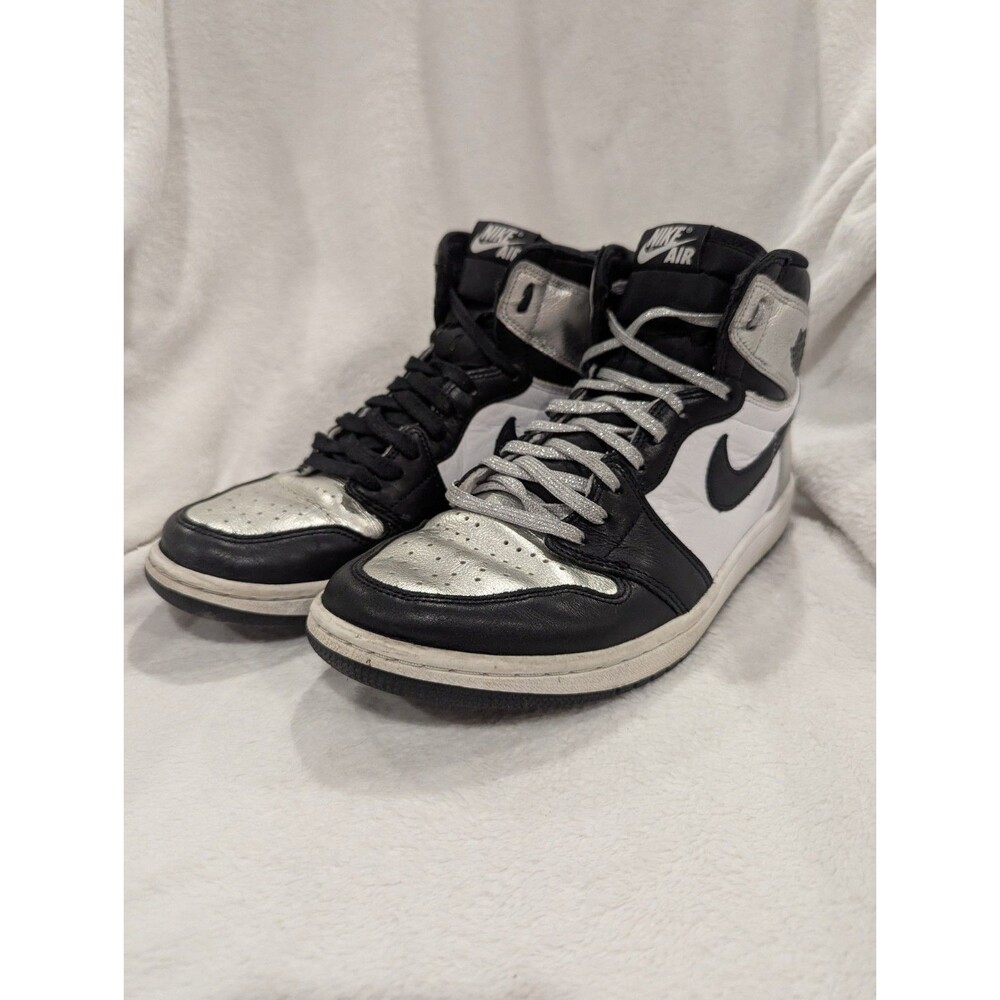 Nike Air Jordan 1 High OG Silver Toe Black Mtlc Silver CD0461-001 SizeW9.5 M11